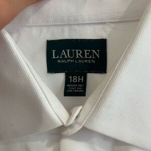 Mens Ralph Lauren White Button Up Dress Shirt